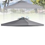 Pavillon Dach 3x3 Ersatzdach Wasserdicht, Pavillon Abdeckung Stabil Winterfest, Gartenpavillon Doppeldach, Pavillondach Faltpavillon Sturmfest Partyzelt Ersatzbezug Top Abdeckung Baldachin