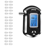 LAMJAD Alkoholtester,Alkoholtester Polizeigenau mit LCD Bildschirm und 31 Ersatz-Mundstück,Professioneller Halbleitersensor