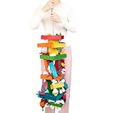 LUCKITTY Großes Vogelspielzeug, natürliches Holzspielzeug für Papageien, 00897