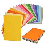 17 Farben Bunte Faltkarten mit Briefumschlagen, Farben kreative Klappkarten 14,8 * 10.5 cm zum Gestalten, Beschriften, Einladungskarten