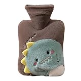 Gacqpli Wassergefüllter Plüsch-Handwärmer, Winter-Wärmflasche, 1000 ml Wärmbeutel Cartoon-Wärmflasche, Bettwärmer-Heizkissen mit großer Kapazität und weichem Bezug für das Bett