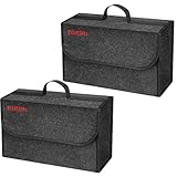 Einesin 2 Stück Auto Organizer Toolbag, Kofferraum Organizer aus Filz mit Klett Fixierung, Auto Zubehör für Werkzeug & Autopflege, Auto Organizer Kofferraum, Kofferraumtasche