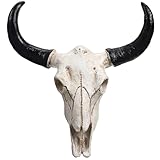 NOLITOY Horn Kuh Schädel Wandornamente, Kunsthandwerk hängende Dekoration für Zuhause, Büro, Hotel