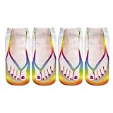 vejtmcc Zwei Paar 3D-Muster-Maniküre-Druck-Socken, Flip-Flop, lustige versteckte Laufsocken für Damen, personalisierbar Socken 44 (Beige, M)