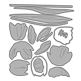 OSALADI 4 Blätter Stanzform für Diy Kartenherstellung Tulpenblatt Prägeschablone Robustem Eisen für Bastelprojekte und Scrapbooking Langlebig und Vielseitig Einsetzbar