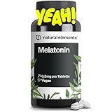 natural elements Melatonin – 365 Tabletten – 0,5mg Melatonin pro Tablette – hochdosiert – Ohne unerwünschte Zusätze – Laborgeprüft – Alternative zu Einschlafspray - 100% vegan