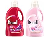 PERWOLL Flüssig-Set 2x 27 Waschladungen (54WL) 1x Color & 1x Für Wolle & Feines, Feinwaschmittel erneuert Farben und Fasern & Feinwaschmittel glättet und verhindert Knötchen