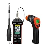 Professionelles 2-in-1-Infrarot-Thermometer & digitales Hitzdraht-Anemometer-Kit, -50℃~700℃, 0,3~30m/s Windgeschwindigkeitsüberwachung, Laserziel, Multi-Unit für Industrie/Wetter, 5000Y+980G