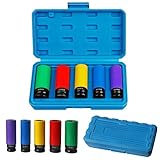 Schlagschrauber Nuss Set 5tlg, Radschrauben Nuss Set, Radmuttern Nuss Set,15, 17, 19, 21, 22mm, Schutz für Alufelgen, für Reifenwechsel und Radwechsel