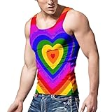LGBT Tank Top Herren Ärmelloses Muskelshirts Regenbogen Tank Tops Sport Unterhemd LGBTQ Tanktop Fitness Trägershirts Rainbow Unterhemden Pride Month Tshirt Hawaii Tanktops