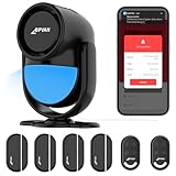 CPVAN Alarmanlage Haus, WiFi PIR Bewegungsmelder Alarm, DIY Einbruchschutz Fenster/Türsensor mit Fernbedienung & APP, Sicherheit Alarm für Wohnmobil, Wohnung, Garage, Black