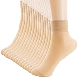 Soleeya 14 Paar Dünn Feinstrumpfsöckchen Nylon Socken Damen, 35-39 Feinsöckchen mit Verstärkten Zehen Feinstrümpfe Damen (DE/NL/SE/PL, Numerisch, 35, 39, Regular, Regular, Hautfarbe)