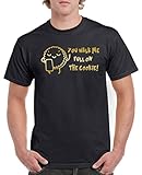 Comedy Shirts - You Walk me Full on The Cookie! Keks - Herren T-Shirt - Schwarz/Gold Gr. XXL