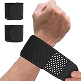 COMNICO 2 Stück Handgelenkbandage Kompressionsbandage, Sportmanschette Verstellbar Schmerzlinderung Sehnenentzündung elastisch Tennis Training Gewichtheben Bowling Handgelenk-Widget(schwarz)