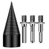 Bohrkegel Holzspalter 32/42/50mm mit 3 Adapter - Präzises & schnelles Spalter für Holz - Kegelspalter - Brennholz Bohrer - kompatibel mit Bohrmaschine, Akkuschrauber, material: Stahl