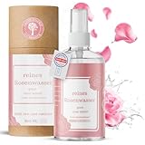 GRÜNE VALERIE® Rosenwasser Spray - XXL 300 ML - für eine reine Haut - Gesichtswasser ohne Alkohol - mit echten Rosenblüten - bei unreiner Haut & Pickel - Damaskus Rosen - DERMATEST:'Exzellent'
