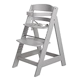 roba Treppenhochstuhl Sit Up III - Mitwachsender Baby Hochstuhl - ab 6 Monaten - Kinderhochstuhl aus Holz taupe - Stuhl bis 50 kg belastbar, 1 Stück (1er Pack)