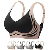Powerful Push up Seamless Bra, 2025 Neu Nahtloser BH Damen Ohne Bügel, Push-up-BH zum Anheben Große Brüste Starker Lifting Anti-Sagging Wireless Adjustable Seamless Bra Soft Lifting (XXL, Schwarz)