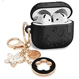 VISOOM 2025 Schutzhülle für Airpods, iPods 4, 3D-Silikon-Schutzhülle für Airpod, iPod 4. Generation, niedlich, mit Schlüsselanhänger, für AirPod-Ohrhörer der 4. Generation, mit Blumenmotiv