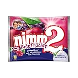 nimm2 Bonbons Rote Früchte – 1 x 429g – Gefüllte Bonbons mit Fruchtsaft und Vitaminen