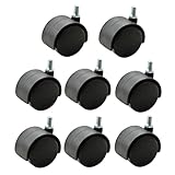 1 Satz Universalrad Parkettrollen Bürostuhlrollen Doppellaufrollen Trolley-räder Büroräder Wagenrad Schreibtischstuhl Ohne Rollen Sitz Tragbar Schubkarrenrad Rad Nachlauf Black 8st MUCKLILY