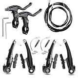 Fahrrad Bremsen V-Brake Set Universal Bremshebel Fahrrad Aluminium Fahrrad Ersatzteile für Vorne und Hinten Bremsarme MTB Bremshebel, Bremsseil Fahrrad Innere und äußere für Mountainbikes Rennräder