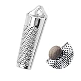 Muskatreibe mit Behälter und Muskatnüssen, Edelstahl Silber Muskatnuss Reibe, Zitronenreibemit Grater Vorratsfach zur Aufbewahrung von Muskatnüssen, Länge: 14 cm