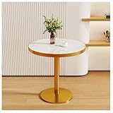 Moderner runder MDF-Esstisch mit Tulpensockel, kleiner Küchentisch für Büro, kleiner Couchtisch für 2 4 Personen, lässiger Verhandlungstisch (Größe: 60 cm, Farbe: Weiß)