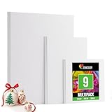 Zenacolor - Canvas Set 9 teilig - Leinwand zum Malen - Gemälde auf Leinwand, Acrylmalerei, Ölgemälde, Gouache, Aquarell - 100% Säurefreie Baumwolle (Multi-set 9)