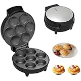 Mini Kuchen und Quiche Maker - Haushalt Cupcake Maker mit LED Lampe, Anti-Rutsch-Füßen und doppelseitiger Heizung für kinderfreundliches Frühstück und Snacks