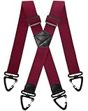 Gucass Hosenträger Herren Extra Stark, X Form Hosenträger Herren Breit 3,8cm, Elastisch und Längenverstellbar, mit 360° Drehbare Anti-Rutsch-Schnalle Geschenk Vatertag für Papa, Ehemann, Opa, Tiefrot