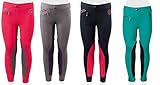 PFIFF 102603 Kinder Reitleggings Ella Stoff Besatz Reithose Mädchenreithose, Blau / Pink 128