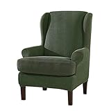 Stretchhussen für Ohrensessel, hohe Dehnbarkeit, für Sessel, Spandex, Polyester, Möbelschutz für Sofa, Armeegrün, 2 Stück