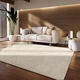 Paco Home Teppich Wohnzimmer Schlafzimmer Berberlook Skandinavisches Design Einfarbig Abstraktes Muster 3D Modern hohe flordichte, Grösse:80x150 cm