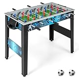 COSTWAY Tischkicker Kinder, Kickertisch aus Holz, Tischfussball mit 2 Fußbällen & 18 Spielern, Fußballtisch Spieltisch für Kinder, Erwachsene, 94,5 x 53,5 x 76,5 cm