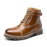 Bruno Marc Herren Motorrad Stiefel Chukka Stiefeletten Biker Freizeitschuhe Boots,Size 47,Braun,ENGLE-05