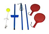Sandora 25010 Circletennis - Twistball - 3-teilig blau/rot für tollen Garten Spielspaß und jegliche Freizeitaktivität für Camping und Unterwegs EIN absolutes Kindervergnügen