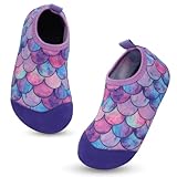 Kinder Badeschuhe Schwimmschuhe Jungen Mädchen Wasserschuhe rutschfest Schnell Trocknend Strandschuhe Leicht Sommer Aquaschuhe Barfußschuhe Kleinkind Pool Beach Barfuss Surfen 32/33EU Fischschuppen