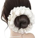 Haarschleifen | Haarteil aus Spitze für Damen, elastischer BH, für Pferdeschwanz, Party, Bankett, Hochzeit, Freizeit, Outdoor