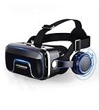 VR-Brille 3D, VR-Brille Virtuale und bequem für 4,5-7,3 i.Phone, S.amsung, Android, 90-100° Betrachtungswinkel, 360° drehbar, Objektiv und Pupille einstellbar (schwarz)