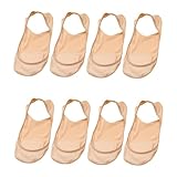 Alunsito 4 Paar No Show Slingback Socken Ultra Low Cut Liner Socken mit Schlinge No Show Halbsocken für Fersen, Hautfarben, 14-40