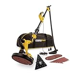 Powerplus Elektro-Trockenbauschleifer POWX0477-710W Elektrowerkzeug Schlefimaschine für Trockenbau - Wand und Deckenschleifer Schleifpapier Ø225mm - 1500min-1 - Teleskop - mit 12 Acc.
