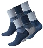 VCA 6 Paar Herren Kurzsocken, Quarter Socks ohne Gummibund, (Jeansblue), Gr. 39-42