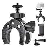 UTEBIT Kamerahalterung Fahrrad Klemme mit 1/4 Zoll Schraube, 360 Grad Drehbar Fahrradklemme Fahrradhalterung Adapter kompatibel für Action Kamera DSLR Ständer Zubehör
