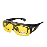 Überzieh Nachtsichtbrille für Brillenträger, HD Blendschutz polarisierende Gläser für Herren und Damen
