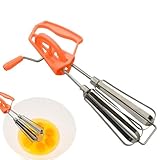 Handmixer - Schneebesen, Kurbelwerkzeug | Doppelkopf-Mischmechanismus, Edelstahlklingen, bequemer Griffgriff, vielseitige manuelle Küchenausrüstung p