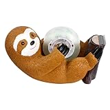 DIKACA Kawaii Klebebandabroller Baumfaultier Design Kompakter Tischabroller mit Scharfem Cutter Tragbarer Tape Holder für Büro und Zuhause Praktischer Klebebandspender für Schnelles
