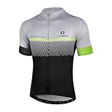 LAMEDA Kurzarm Radtrikot Herren Funktionsshirt T-Shirt Jersey Elastische Atmungsaktive Schnell Trocknen Rennrad Trikot Fahrradtrikot für Radsport MTB Outdoor Sport(Grau L)