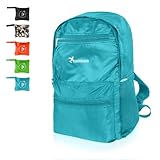 Moorle Faltbarer Rucksack Ultraleicht, Wasserdicht Tagesrucksack Zum Falten, Blau Rucksack Damen Klein, Wanderrucksack Für Damen Herren, Leichter Daypack Wandern, Faltbar Rucksack 15L Für Reise