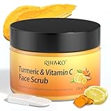 Gesichtspeeling Kurkuma Vitamin C, Kurkuma Peeling Gesichtspeeling Vitamin C Peeling Mikrodermabrasion Gesichtspeeling zum Entfernen abgestorbener Haut, dunkler Flecken, zum Reinigen der Poren